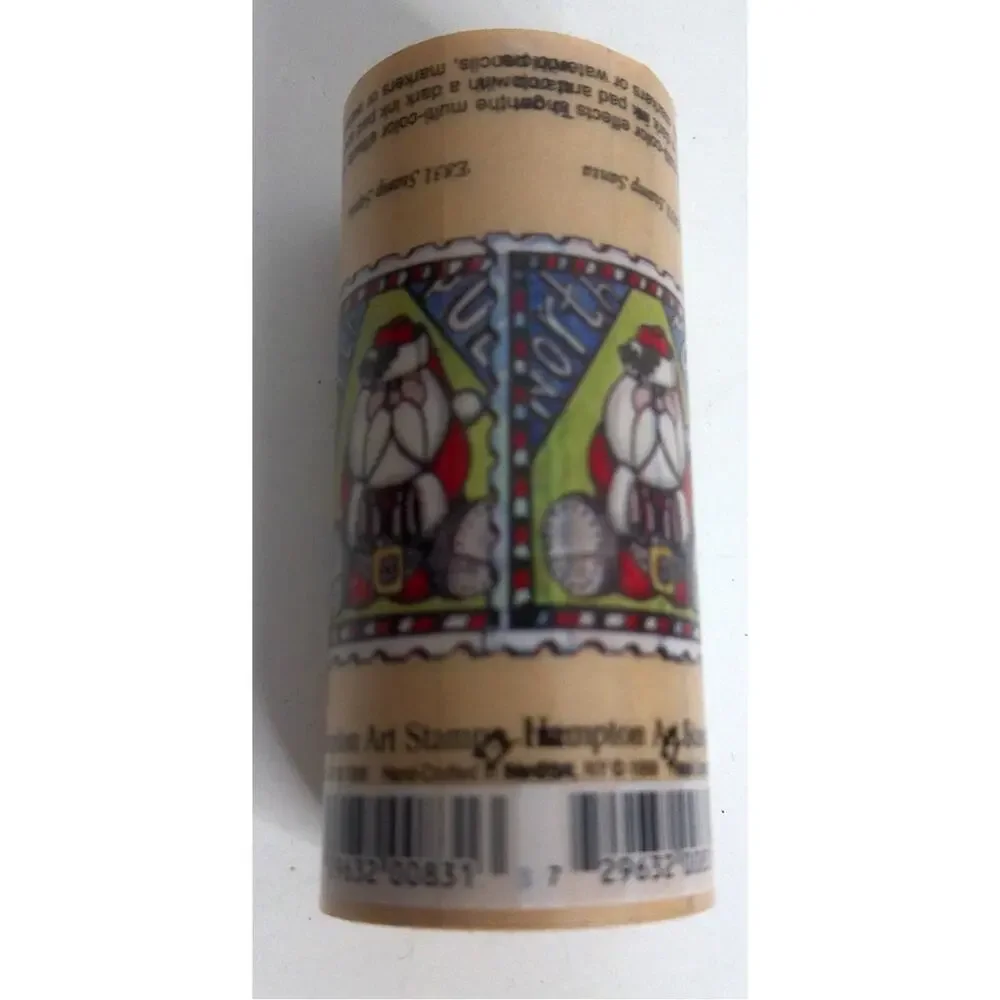 Vintage Hampton Art Stamps Christmas Stamp Santa Sticker Roll